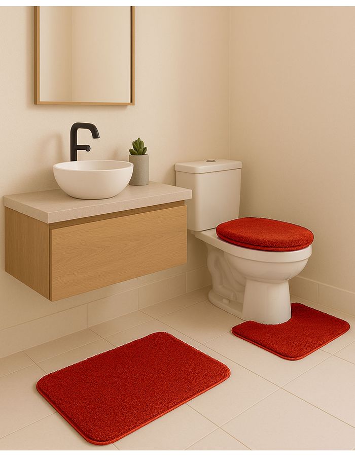 Jg-Banheiro-Belo-Cotton--3pcs---Vermelho