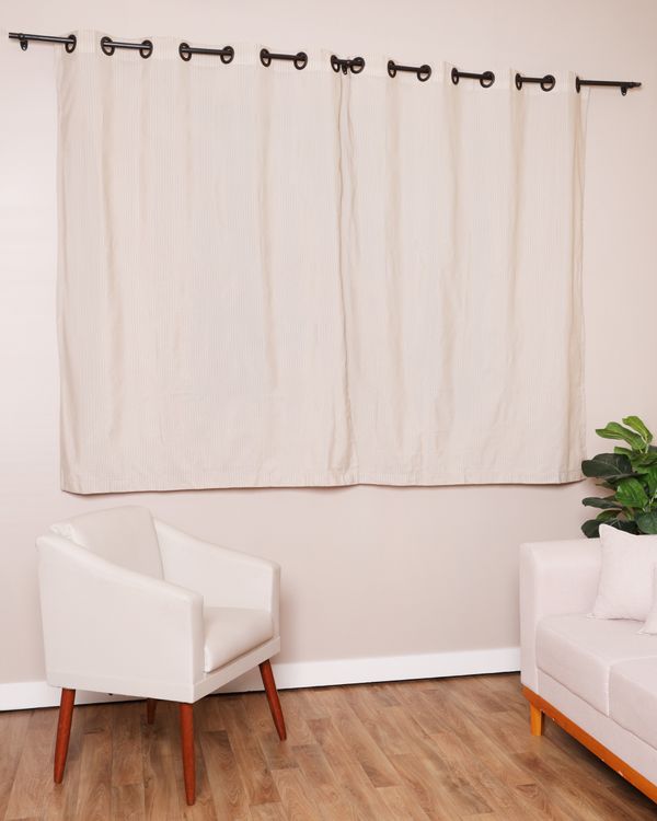 Cortina Rustica 260cmx170cm Bella Janela Bege UN