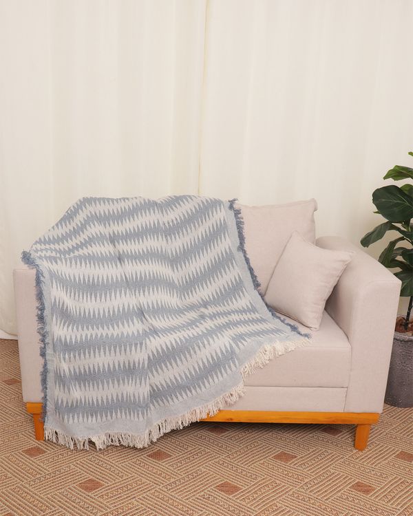 Manta Para Sofá Naturale 140cm x 170cm Estampa Étnica Cinza UN