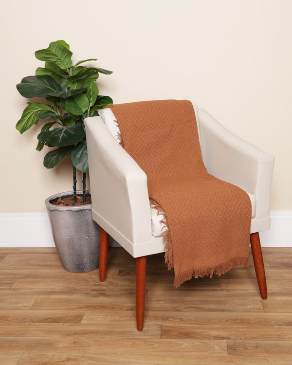 Manta Para Sofá 150cmx120cm Comercial Têxtil Marrom UN