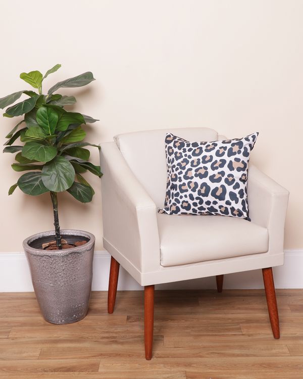Capa de Almofada Quadrada 40cm x 40cm Animal Print Bege UN