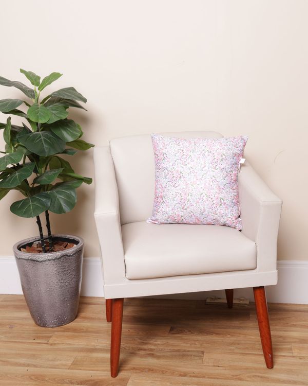Almofada Suede 40cm x 40cm Estampa Floral Rosa UN