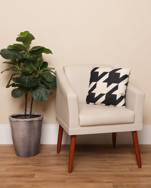 Almofada Suede 40cm x 40cm Estampa Pied Poule Preta UN