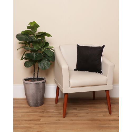 Almofada Suede 40cm x 40cm com Viés Preta