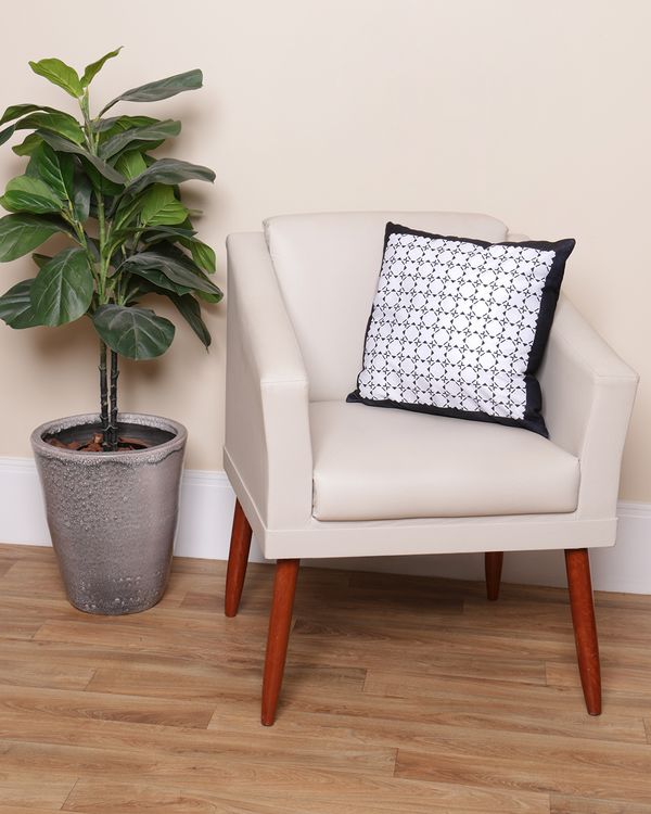 Almofada Velvet Suede 40cm x 40cm Estampa Geométrica Preta UN