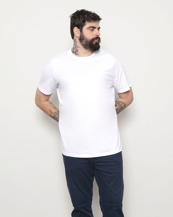 ​Camiseta Plus Size Masculina Básica Premium Branca G5