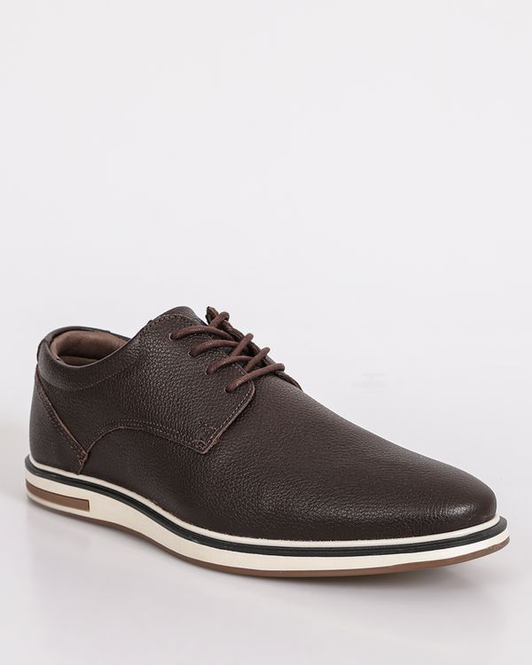 Sapato Masculino Casual Crato Couro Texturizado Marrom 43