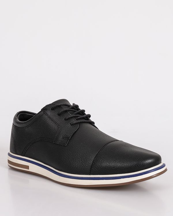 Sapato Masculino Casual Crato Couro Texturizado Preto 40