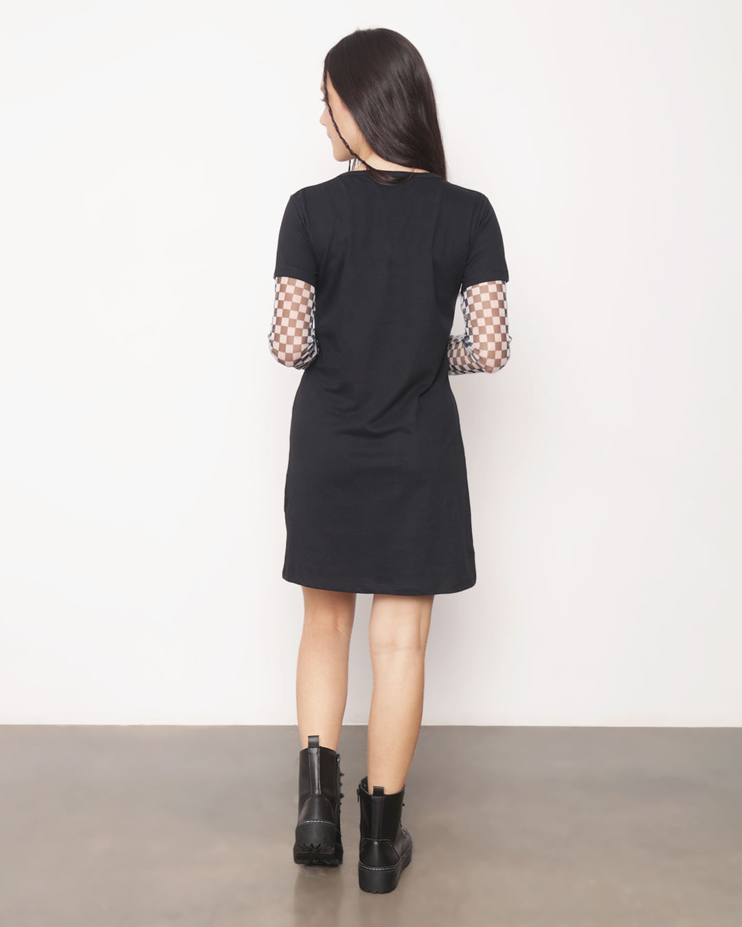 Vestido Juvenil Manga Longa Tule As Meninas Super Poderosas Preto-1751464612695