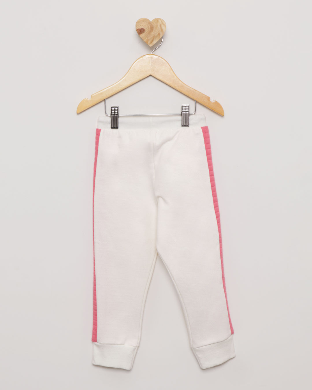Calça Moletom Bebê Básica com Recorte Matelassê Off White-1751467227375