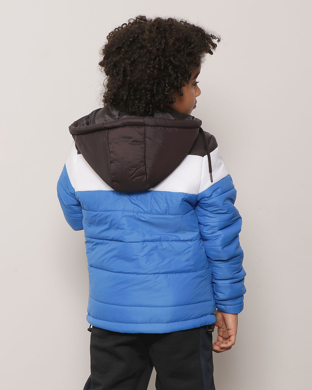 Jaqueta Infantil Puffer Com Capuz Removível Azul-1751467422792