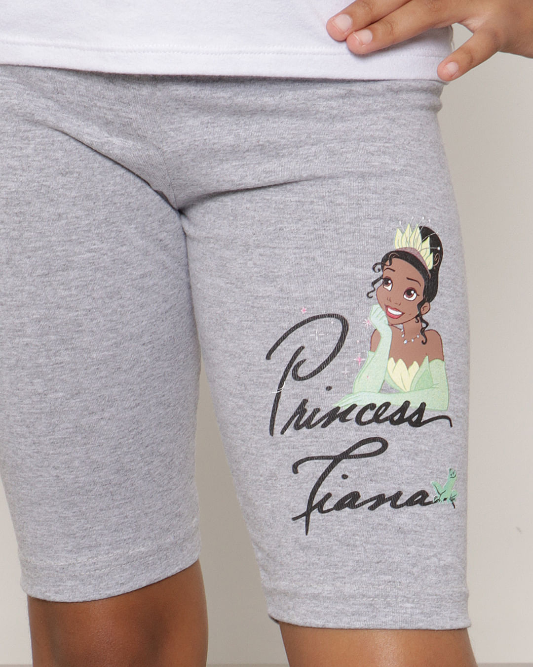 Bermuda Infantil Ciclista Princesa Tiana Disney Cinza-1751468211807