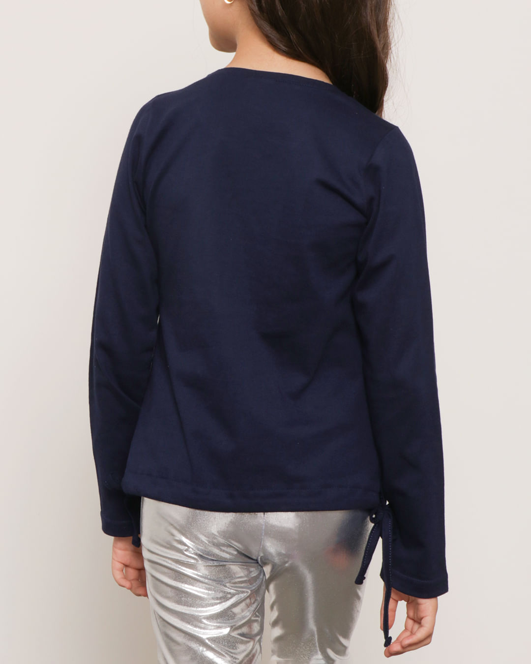 Blusa Infantil Bordado Strass Marinho-1751468737230