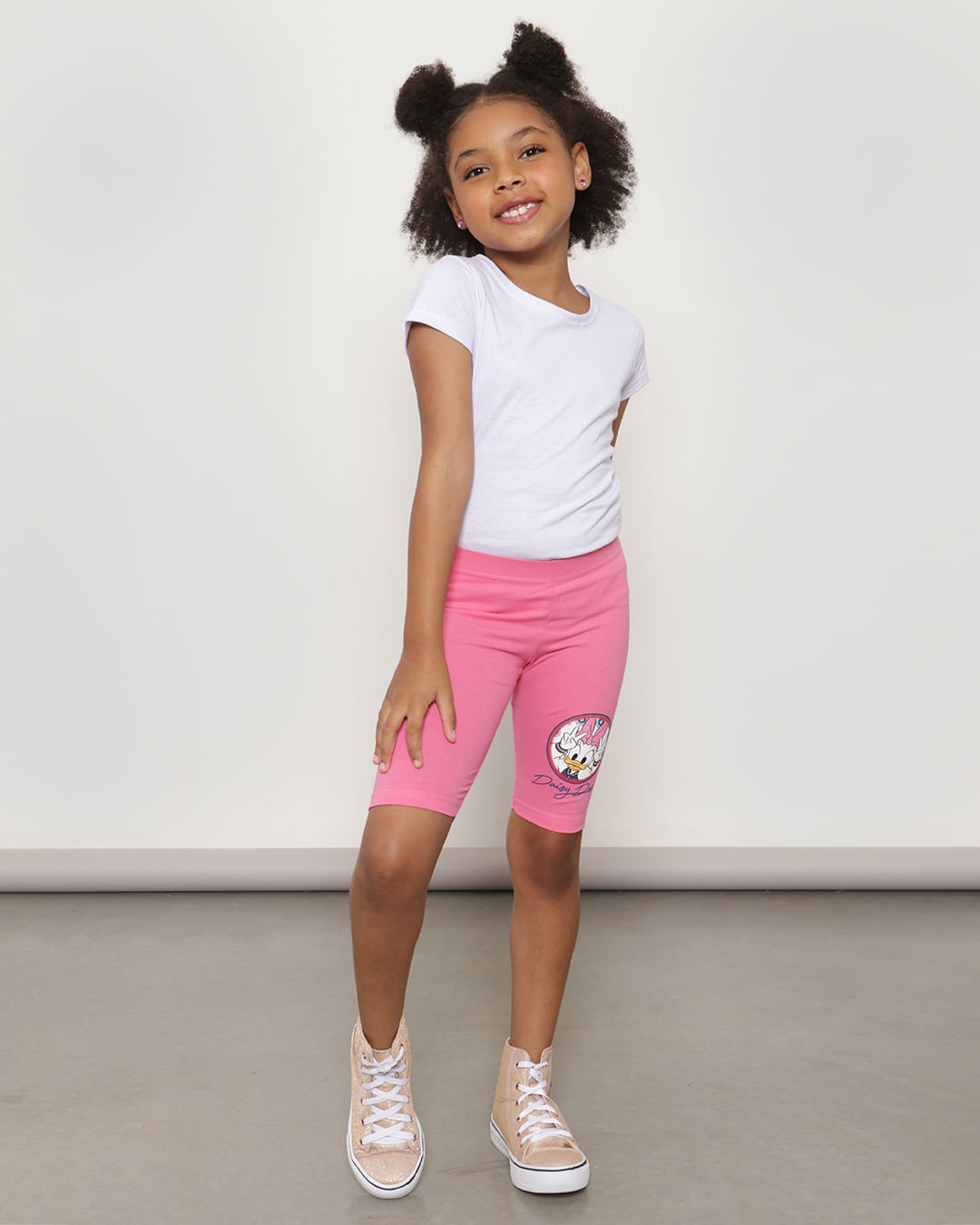 Bermuda Infantil Ciclista Margarida Disney Rosa-1751468830736