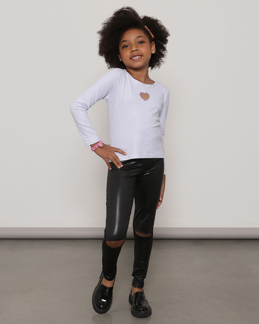 Blusa Infantil Manga Longa Bordado Vazado Branca-1751469150630