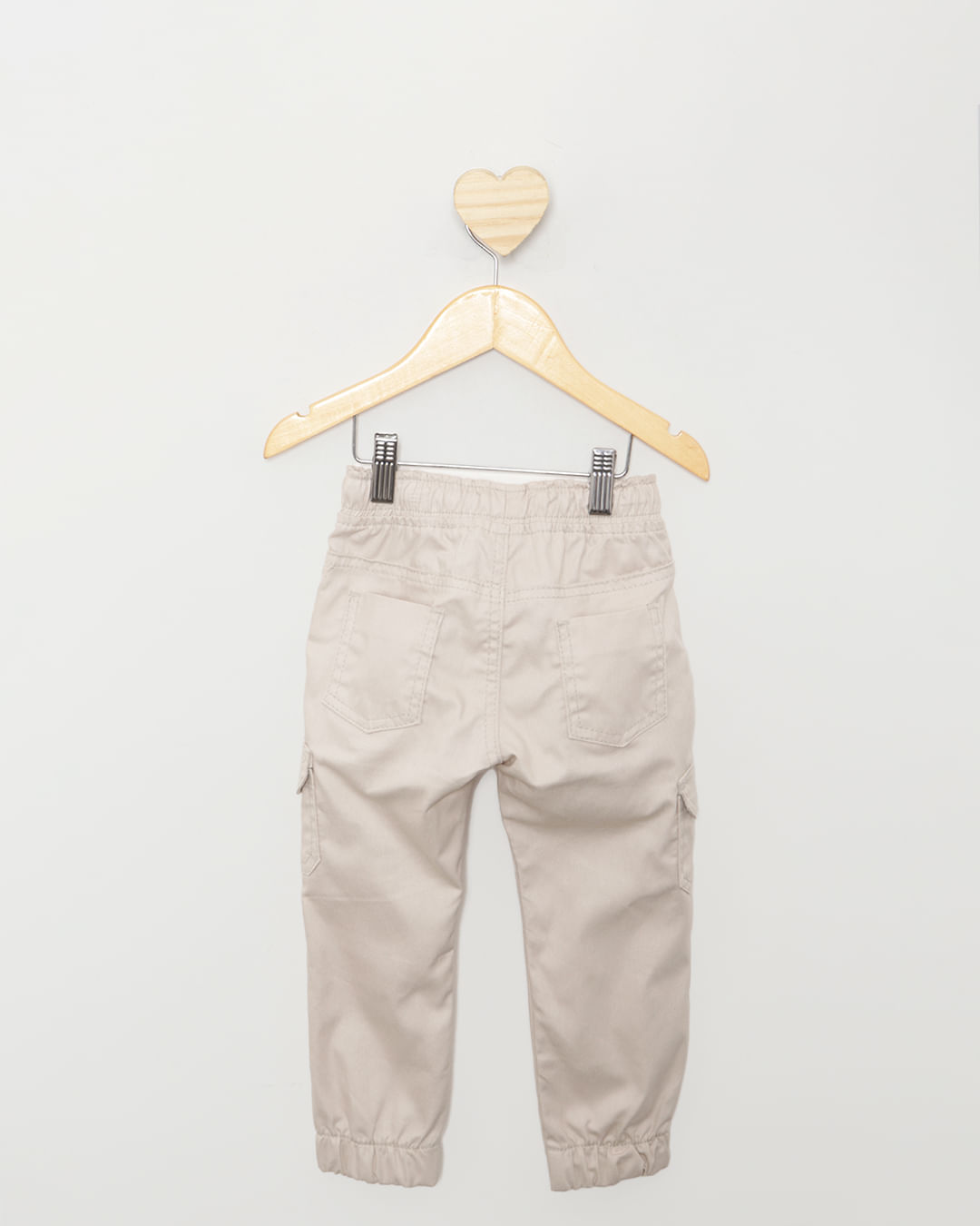 Calça Sarja Bebê Jogger Cargo Bege Claro-1751470871830