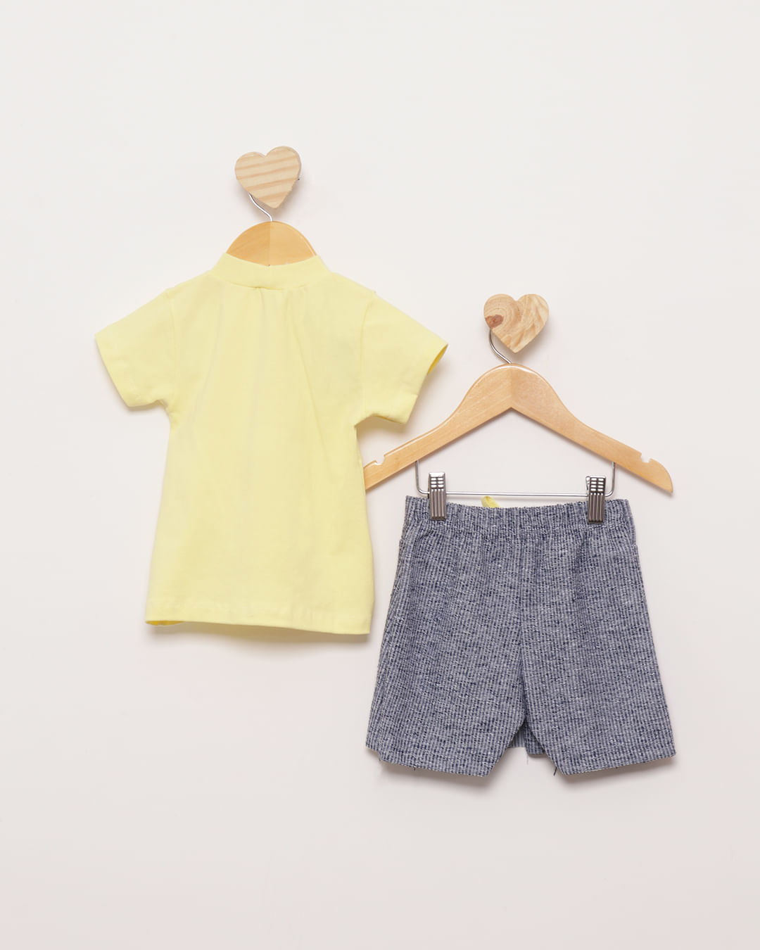 Conjunto Bebê Texturizado Dinossauro Unicórnio Amarelo Claro-1751470948163