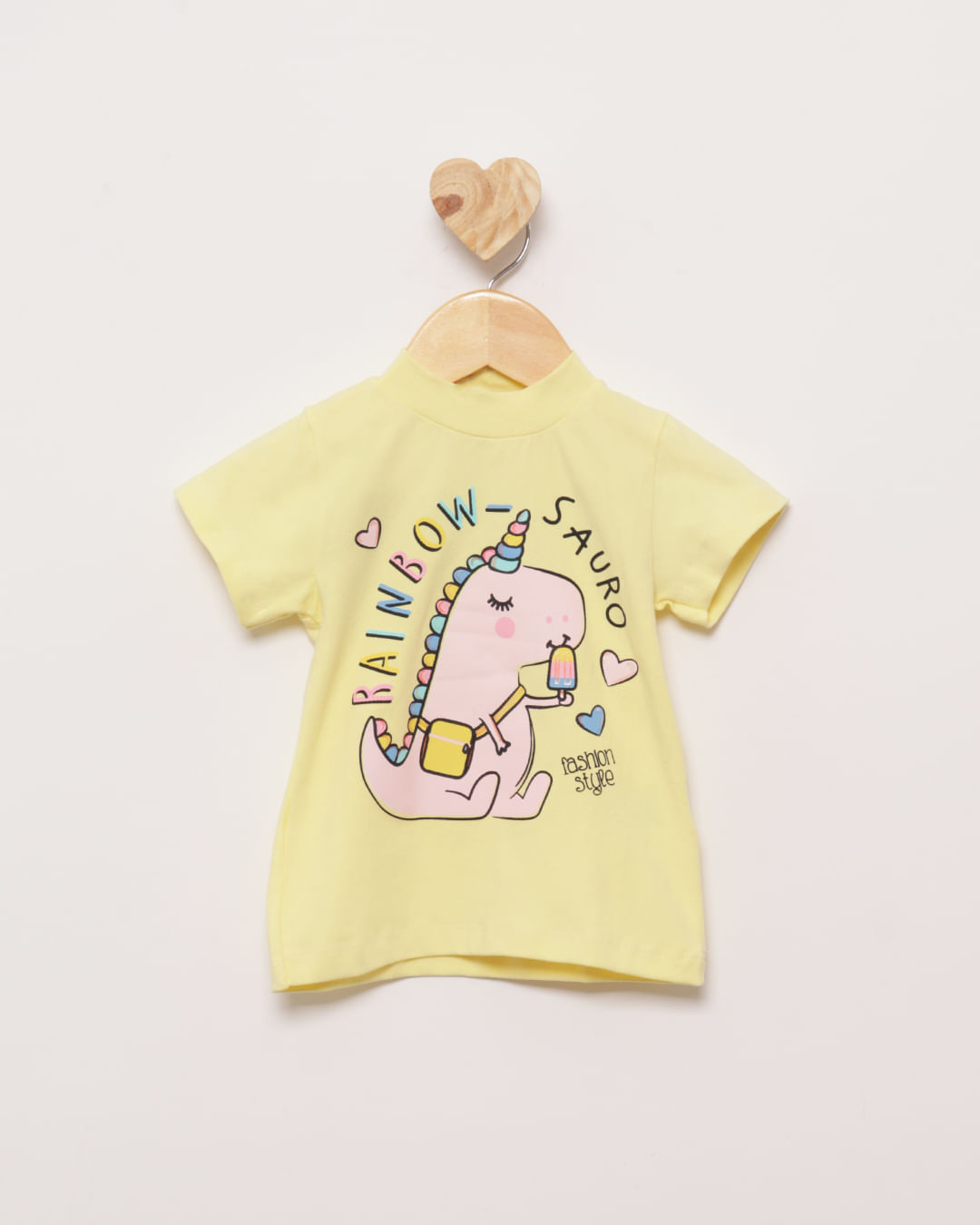 Conjunto Bebê Texturizado Dinossauro Unicórnio Amarelo Claro-1751470948884