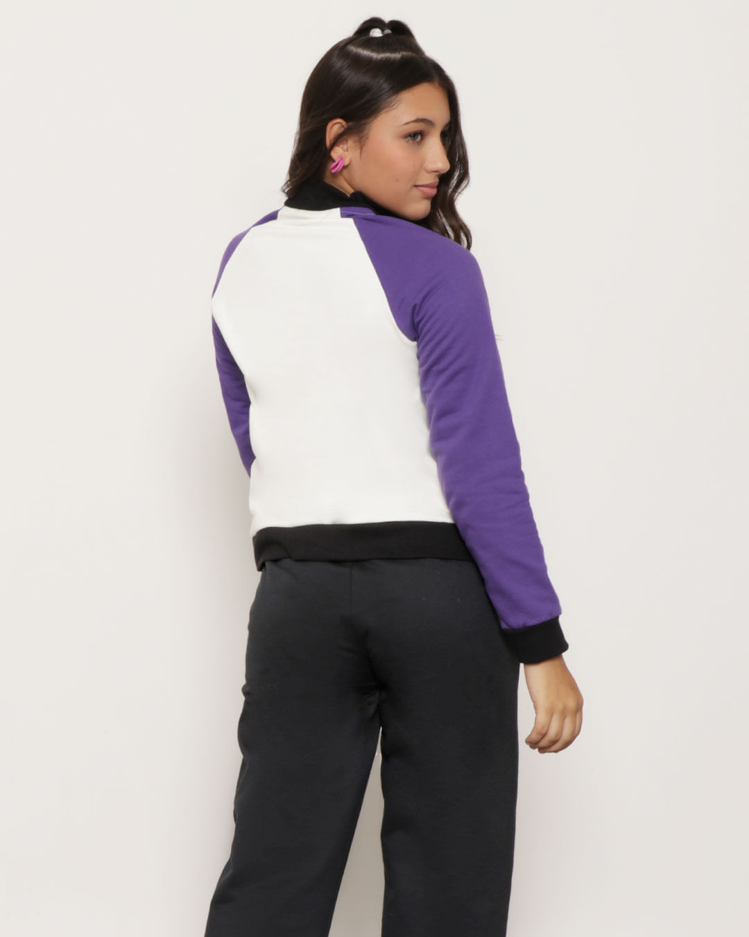 Blusão Moletom Juvenil Manga Raglan Com Estampa Off White-1751471481165