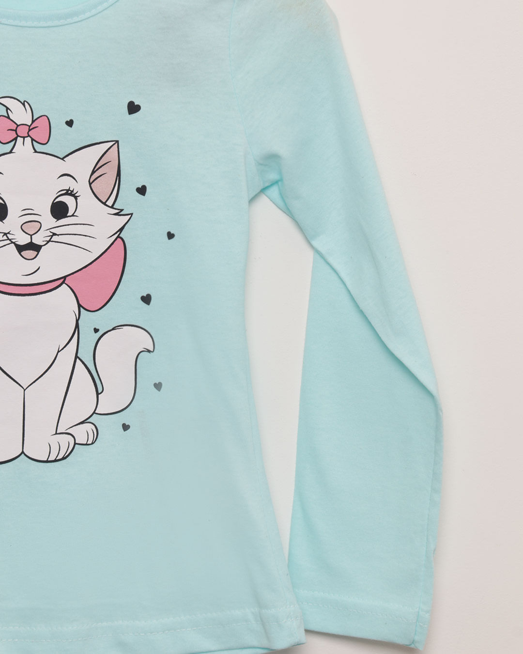Blusa Bebê Manga Longa Estampa Marie Disney Verde Claro-1751471967044