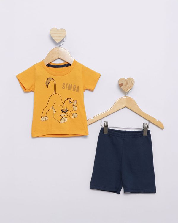 Conjunto Bebê Disney O Rei Leão Curto Mostarda G