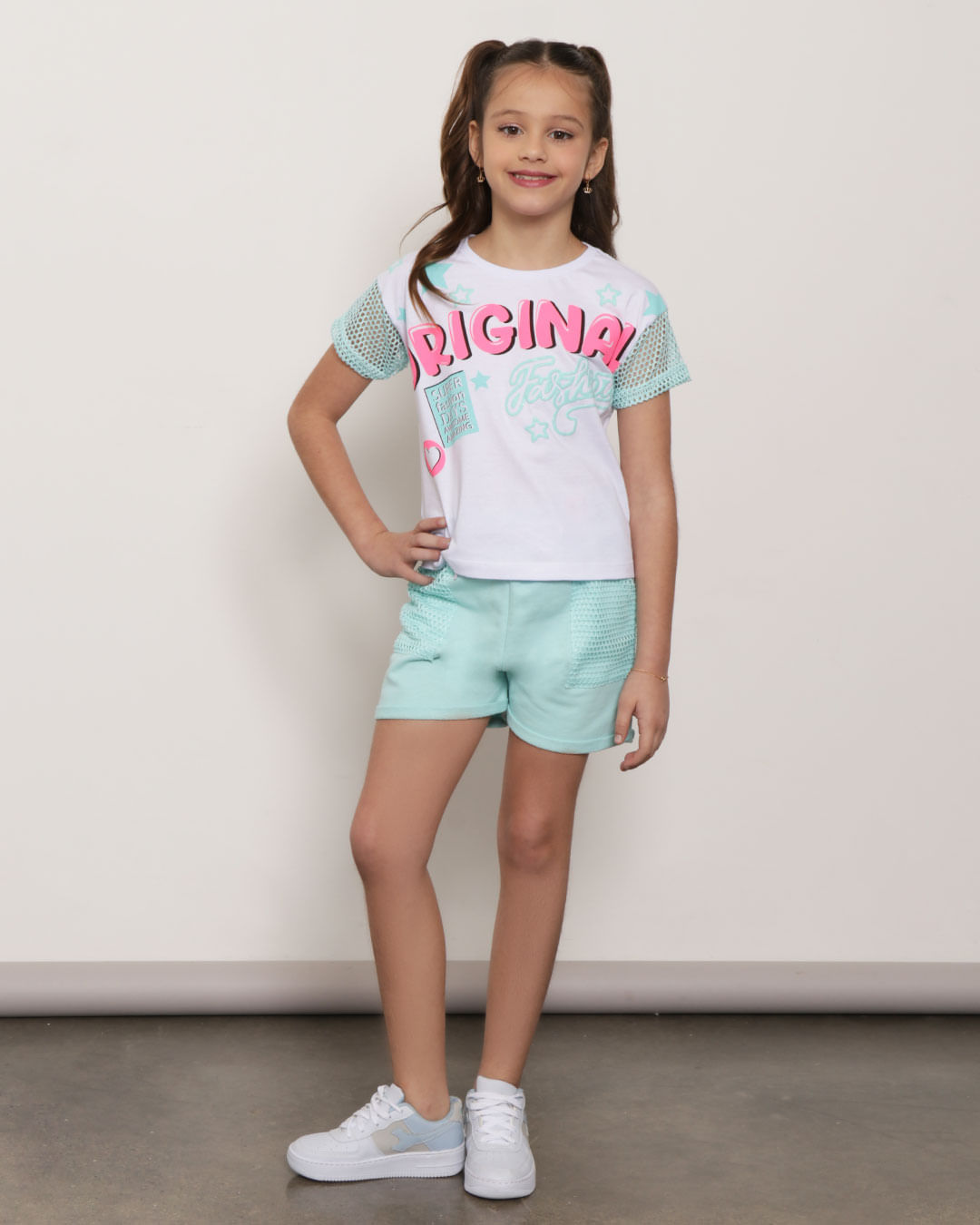 Blusa Infantil Estampa Manga Curta Tela Branca-1751566305571