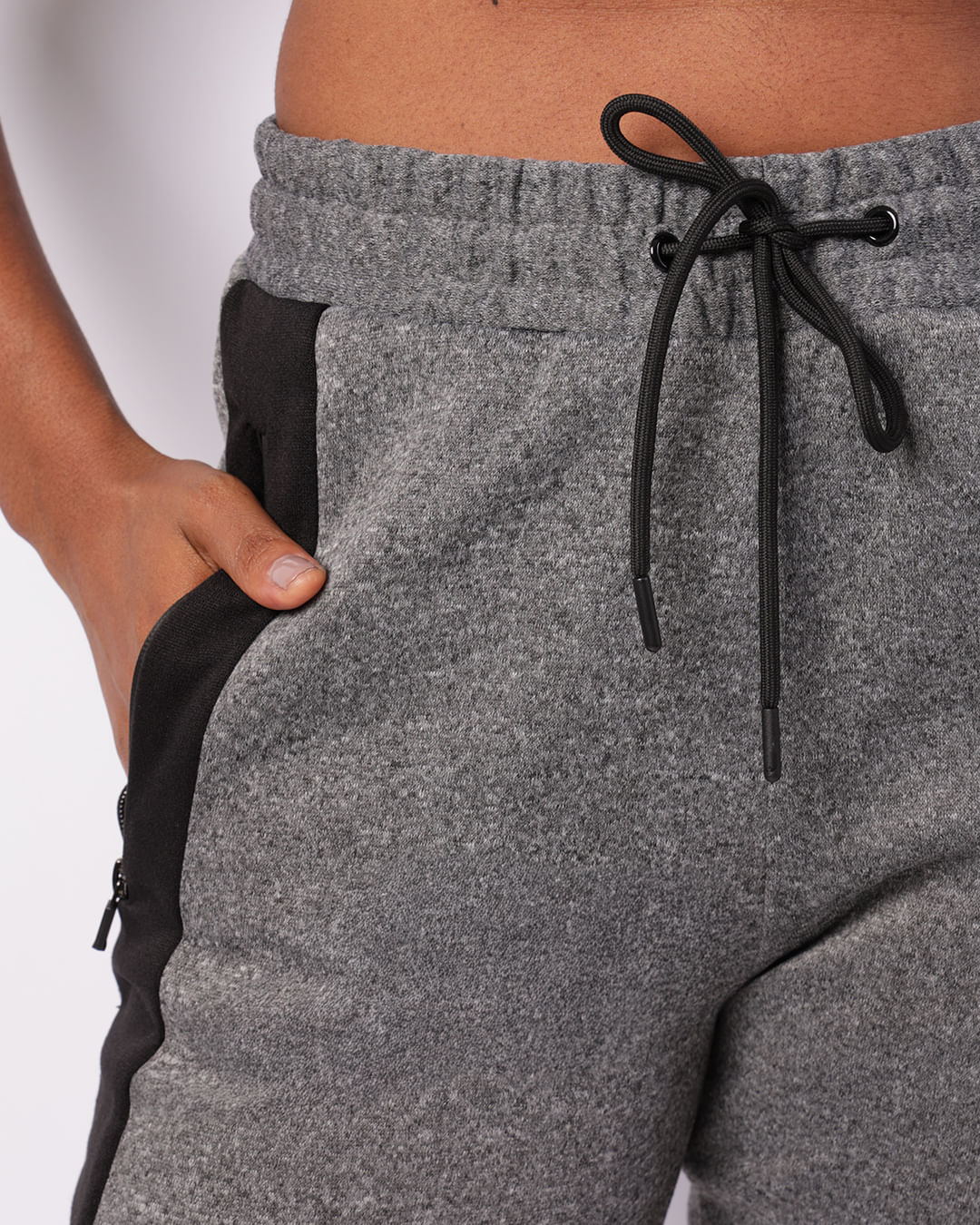 Calca-Moletom-Feminina-Jogger-Fitness-Peluciada-Cinza