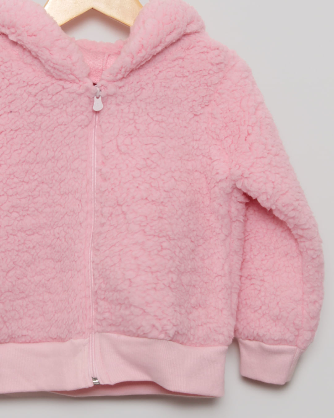 Jaqueta Bebê Sherpa Capuz Interativo Rosa-1751902216149