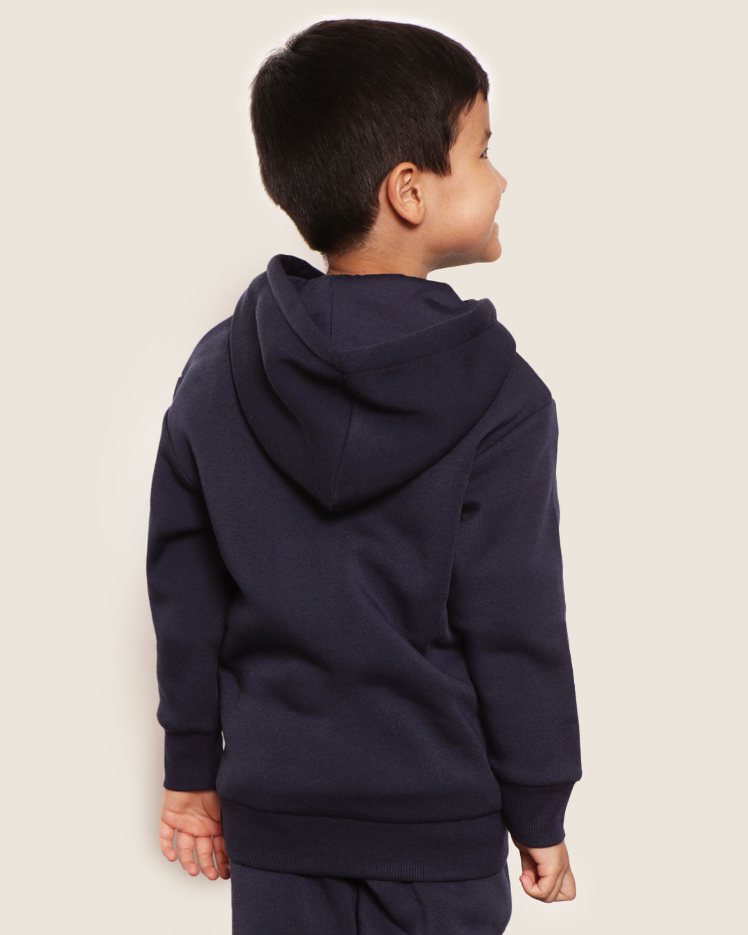 Blusão Moletom Infantil Bolso Canguru Com Capuz Azul-1751902708290