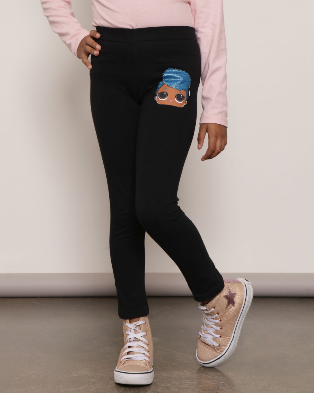 Calça Infantil Legging Estampa Lol Surprise Preta-1751902894648