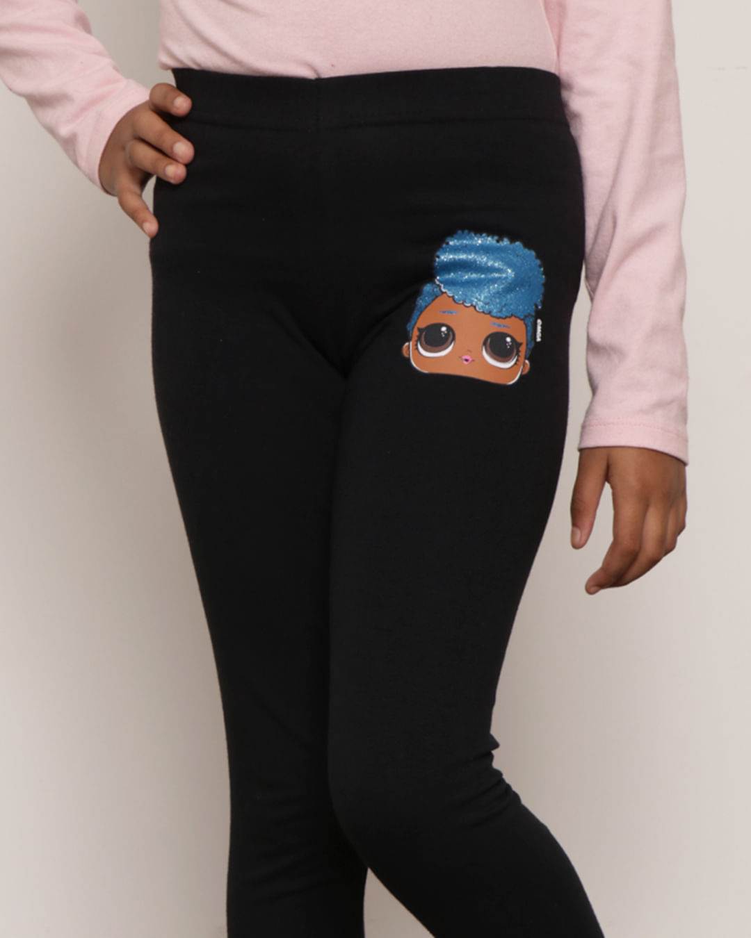 Calça Infantil Legging Estampa Lol Surprise Preta-1751902902195