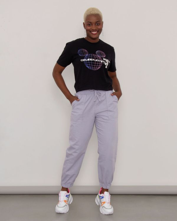 Calça Feminina Jogger Linho Lilás 36