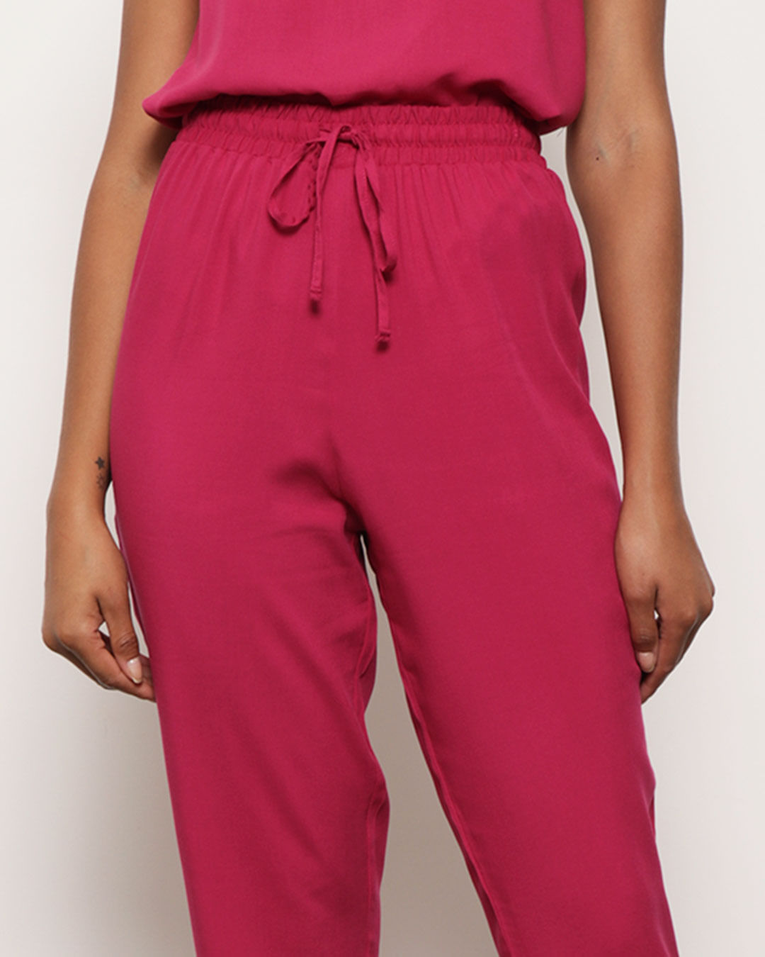 Calça Viscose Feminina Reta Rosa-1751911481360