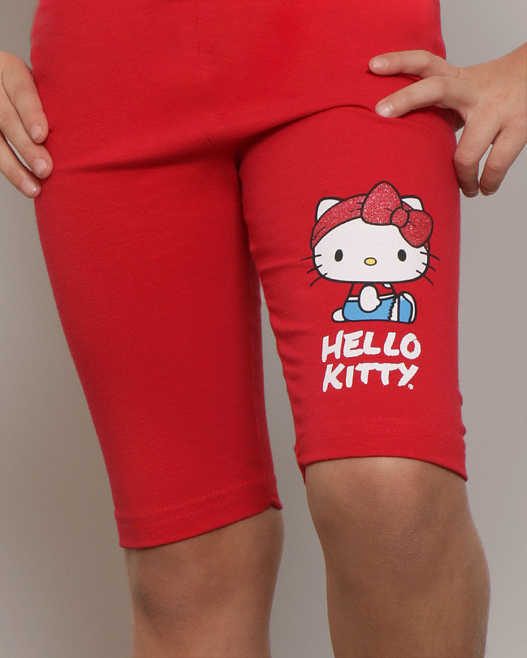 Bermuda Infantil Ciclista Hello Kitty Vermelho-1751922930802
