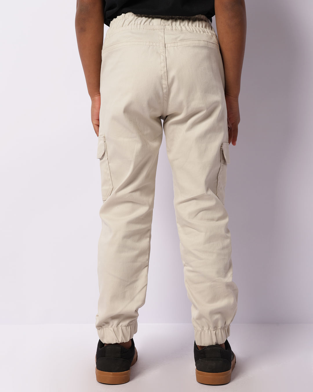 Calça Infantil Sarja Jogger Cargo Bege Claro-1751926238960
