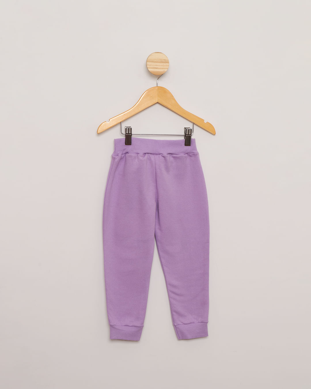 Calça Moletom Bebê Aplique Coração Lilás-1751926468232