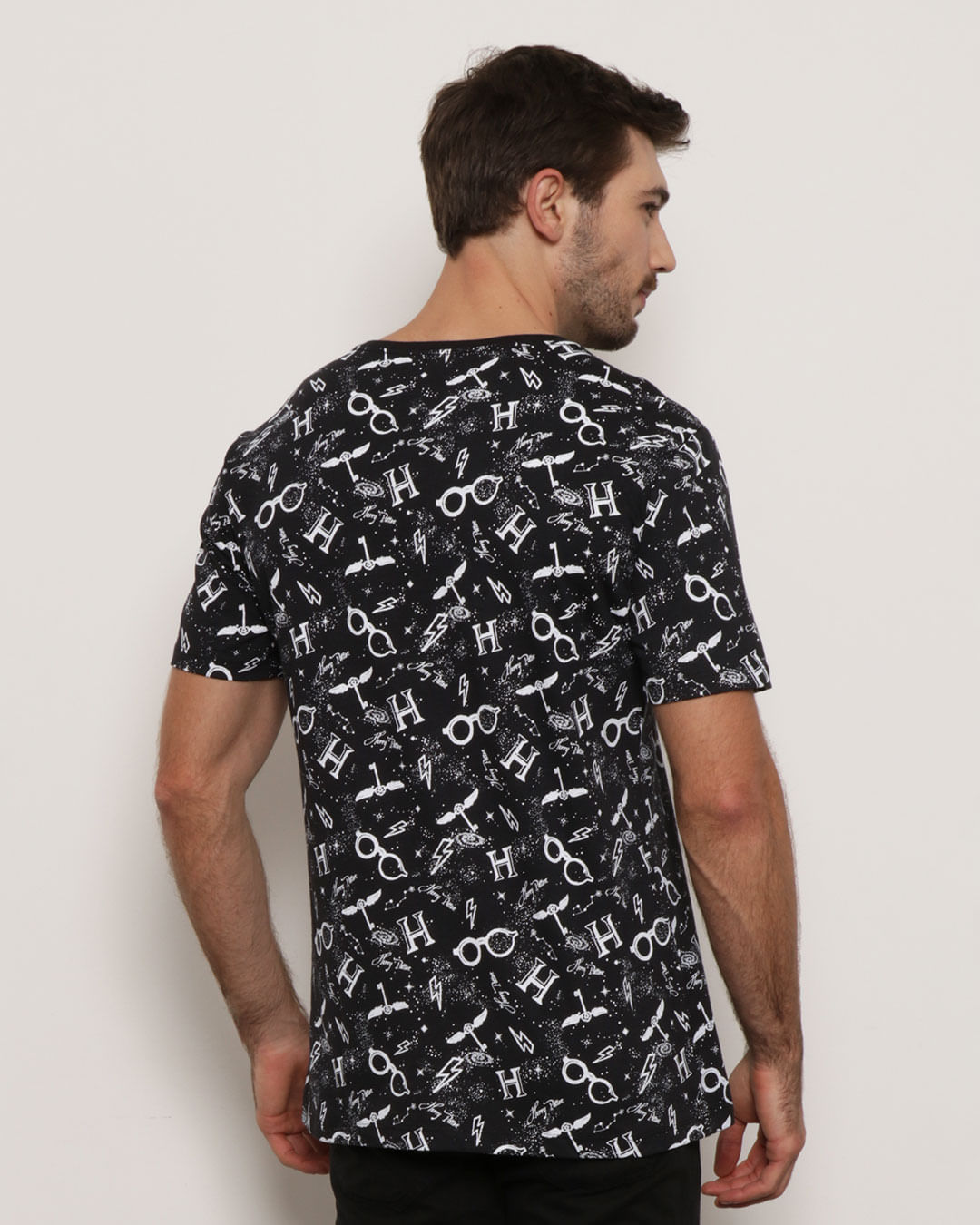 Camiseta Masculina Harry Potter Estampada Preta-1751934619212