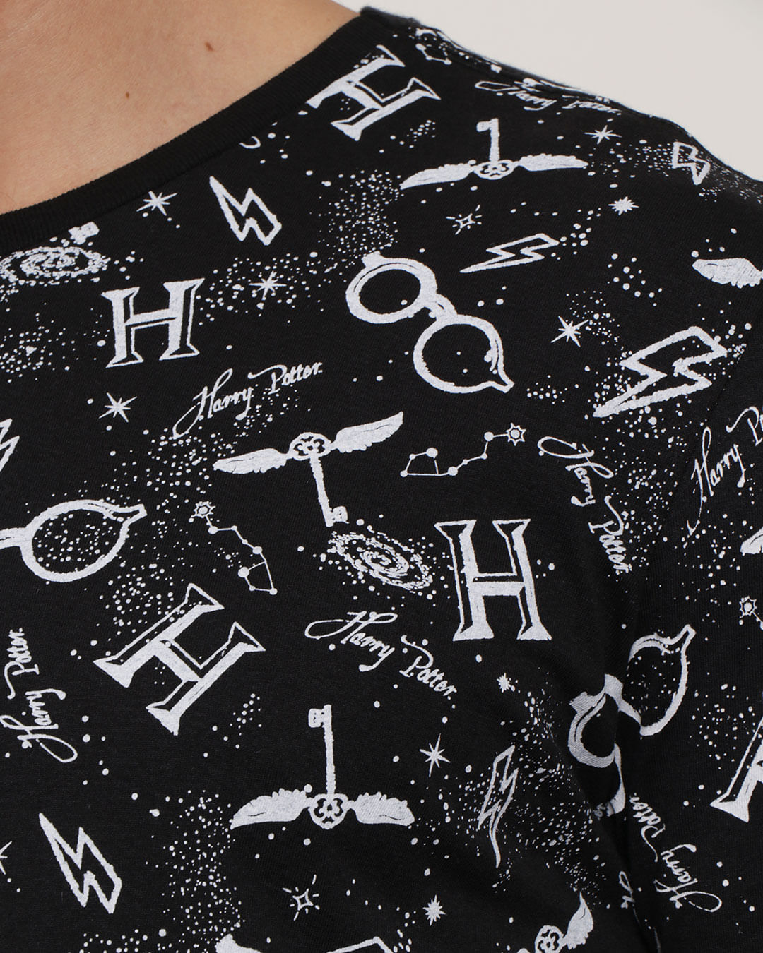 Camiseta Masculina Harry Potter Estampada Preta-1751934621395