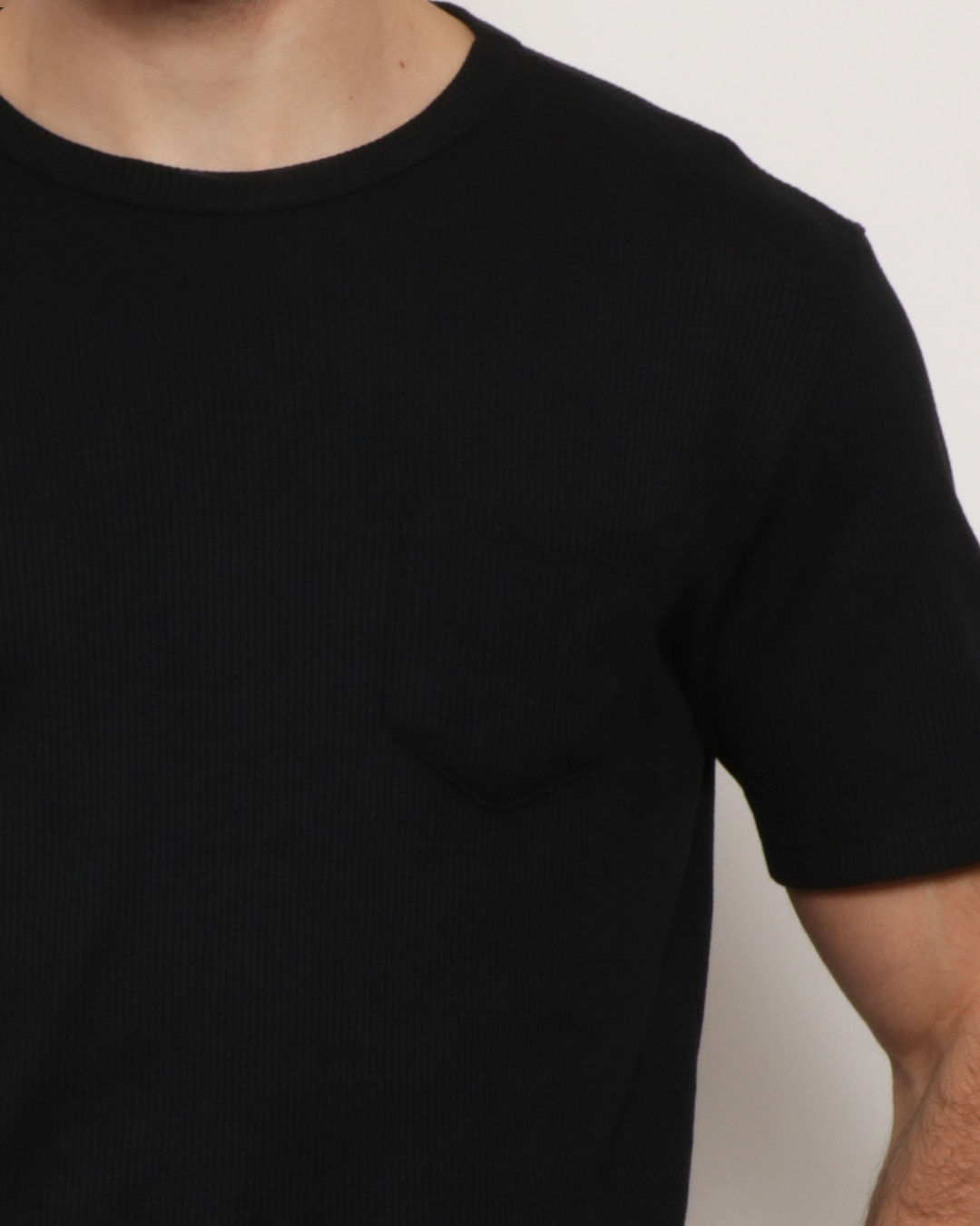 Camiseta Masculina Básica Manga Curta Texturizada Preta-1751935601063
