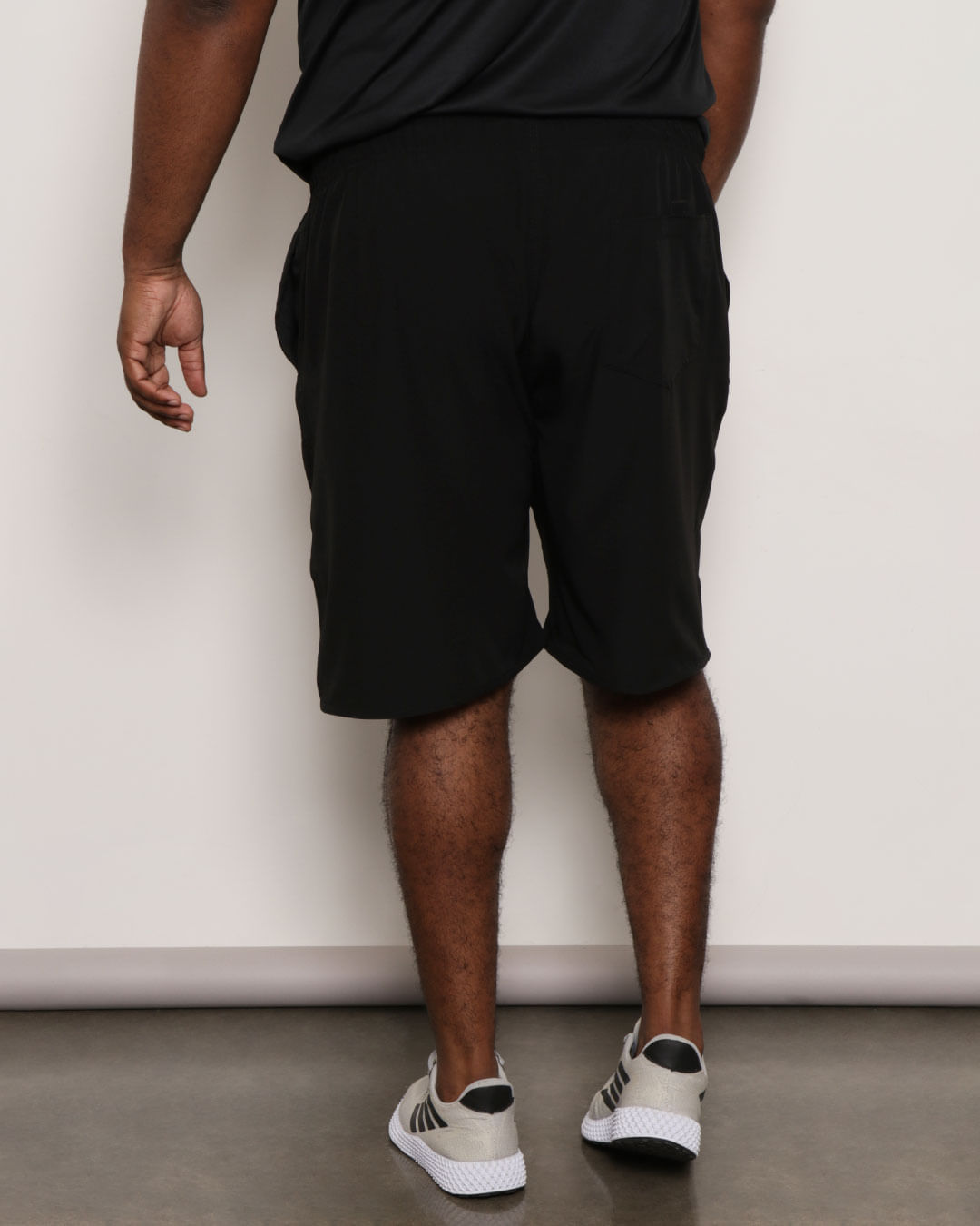 Bermuda Plus Size Masculina Lisa Bolso Preta-1751935747864
