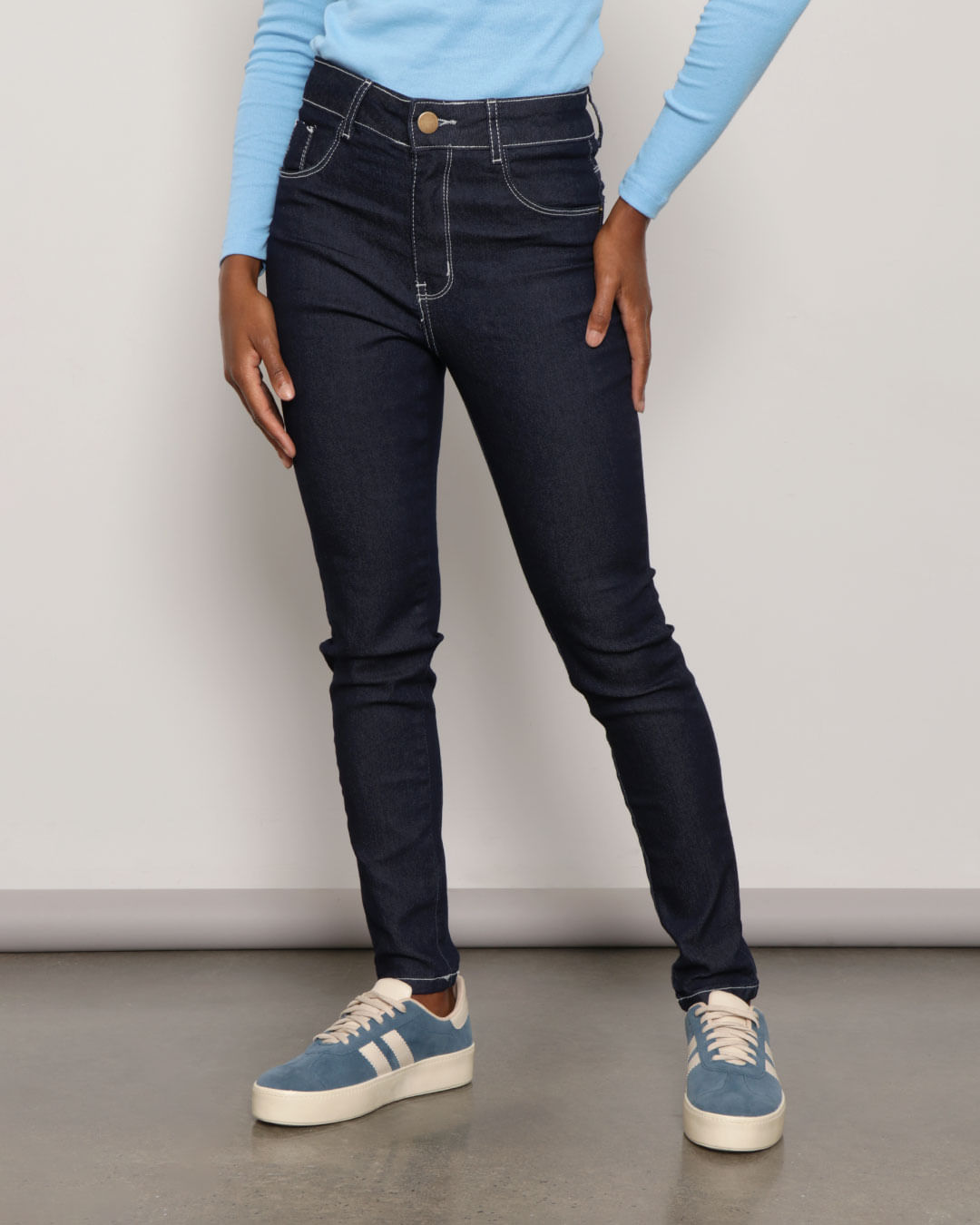 Calça Jeans Feminina Cigarrete Azul-1751974610309