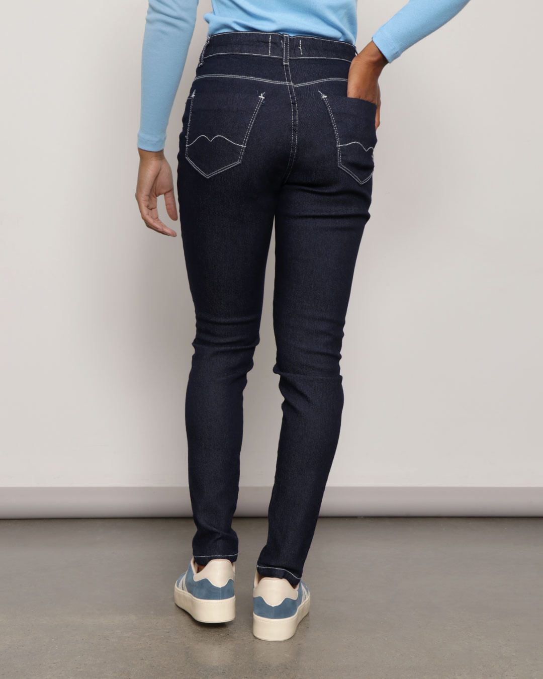 Calça Jeans Feminina Cigarrete Azul-1751974611549
