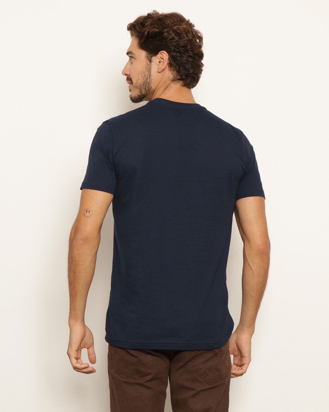 Camiseta Masculina Manga Curta Basica Marinho-1751976610499