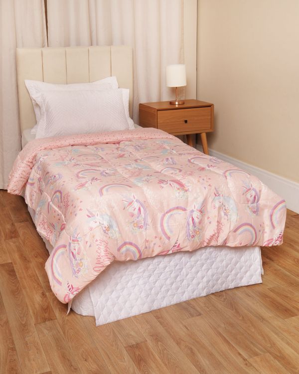Edredom Infantil Andreza 140cm x 210cm Estampa Unicórnios Rosa UN