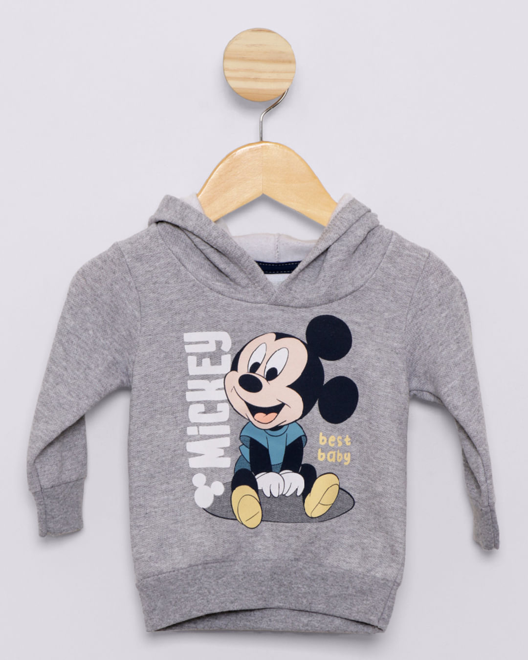 Conjunto Moletom Bebê Disney Estampa Mickey Cinza-1752678334304