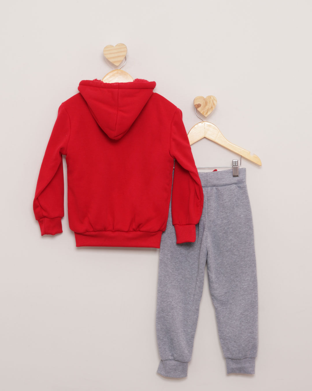 Conjunto Bebê Moletom Pelinho Pitikinho Vermelho-1752680410358