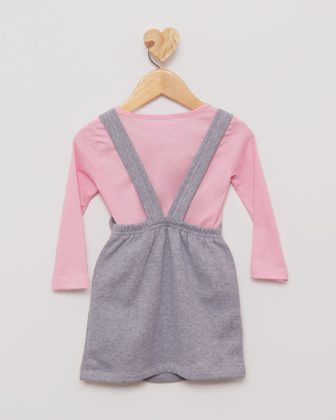 Conjunto Bebê Salopete Manga Longa Estampa Unicórnio Cinza Claro-1752681443784