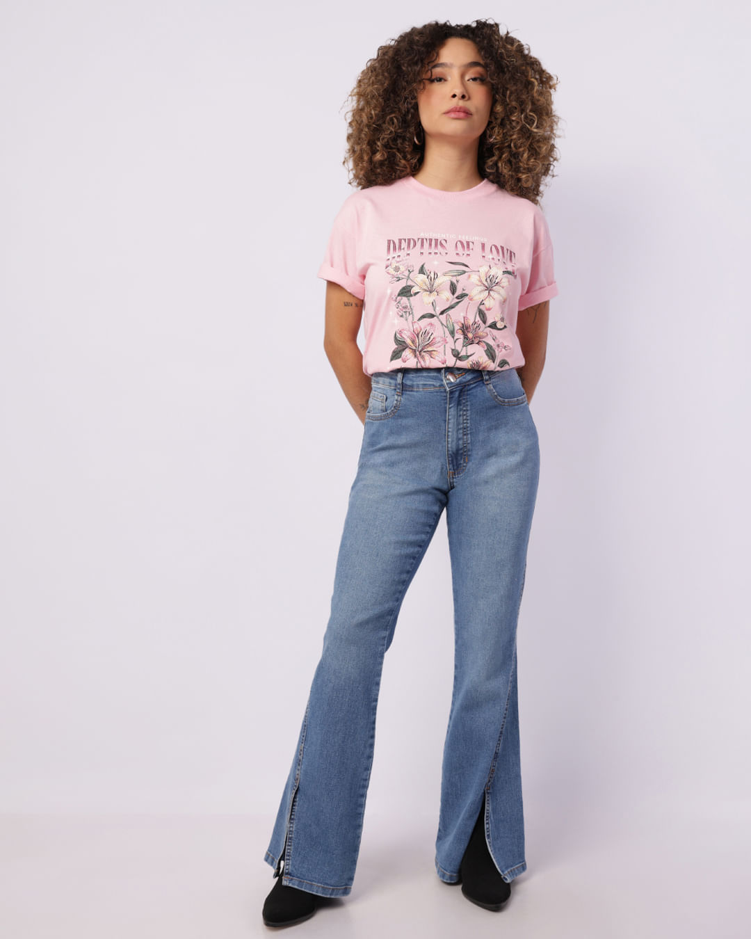 Calca-Jns-Azm-Flare-Abert-Barra---Jeans-Black