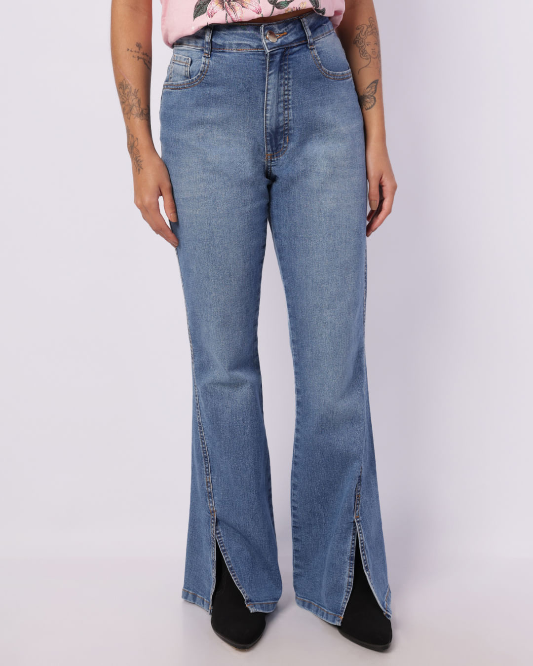 Calca-Jns-Azm-Flare-Abert-Barra---Jeans-Black