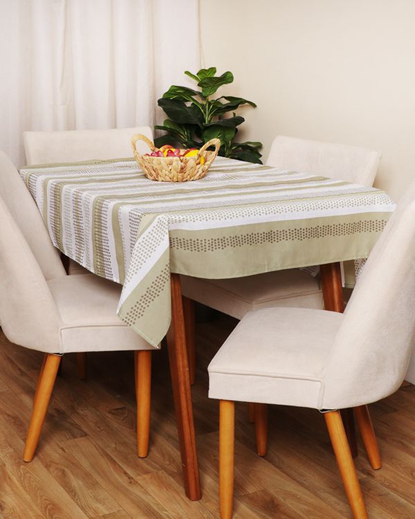 Toalha De Mesa Quadrada 140cm x 140cm Teka Estampa Floral Verde UN